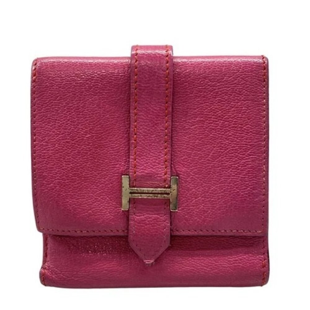 HERMES lecto verso - Tosca Chevre square K Double-hook Wallet